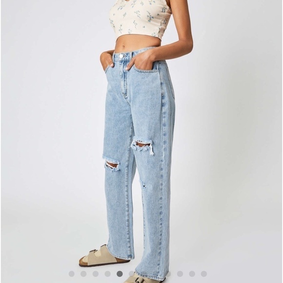 Cider | NWT Blue Denim Basic Ripped Distressed High Waist 5 Pocket Jeans XS - Picture 3 of 14